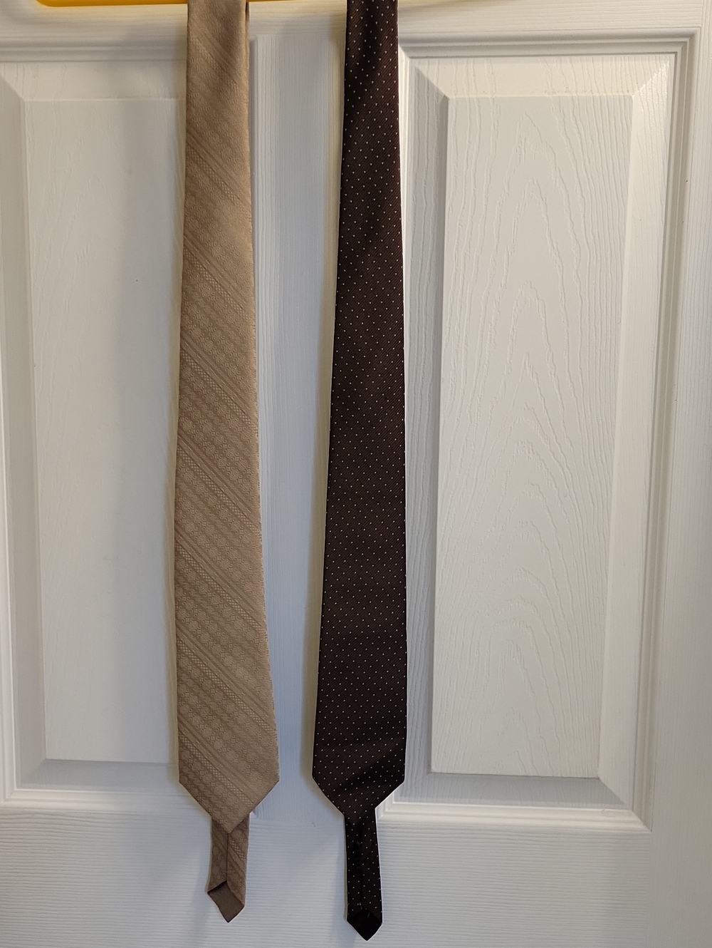 John Remington/John Blair Vintage Brown Tan Micro dot and Textured Stripes Ties.